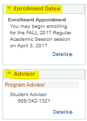 Student Services Center - Enrollment Dates